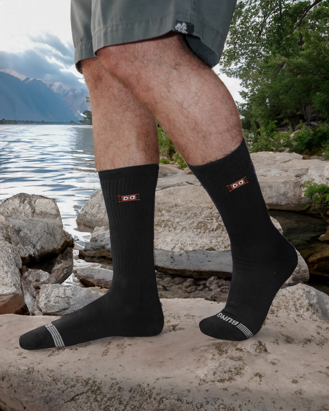 Black & white Calf Sock 8-Pack