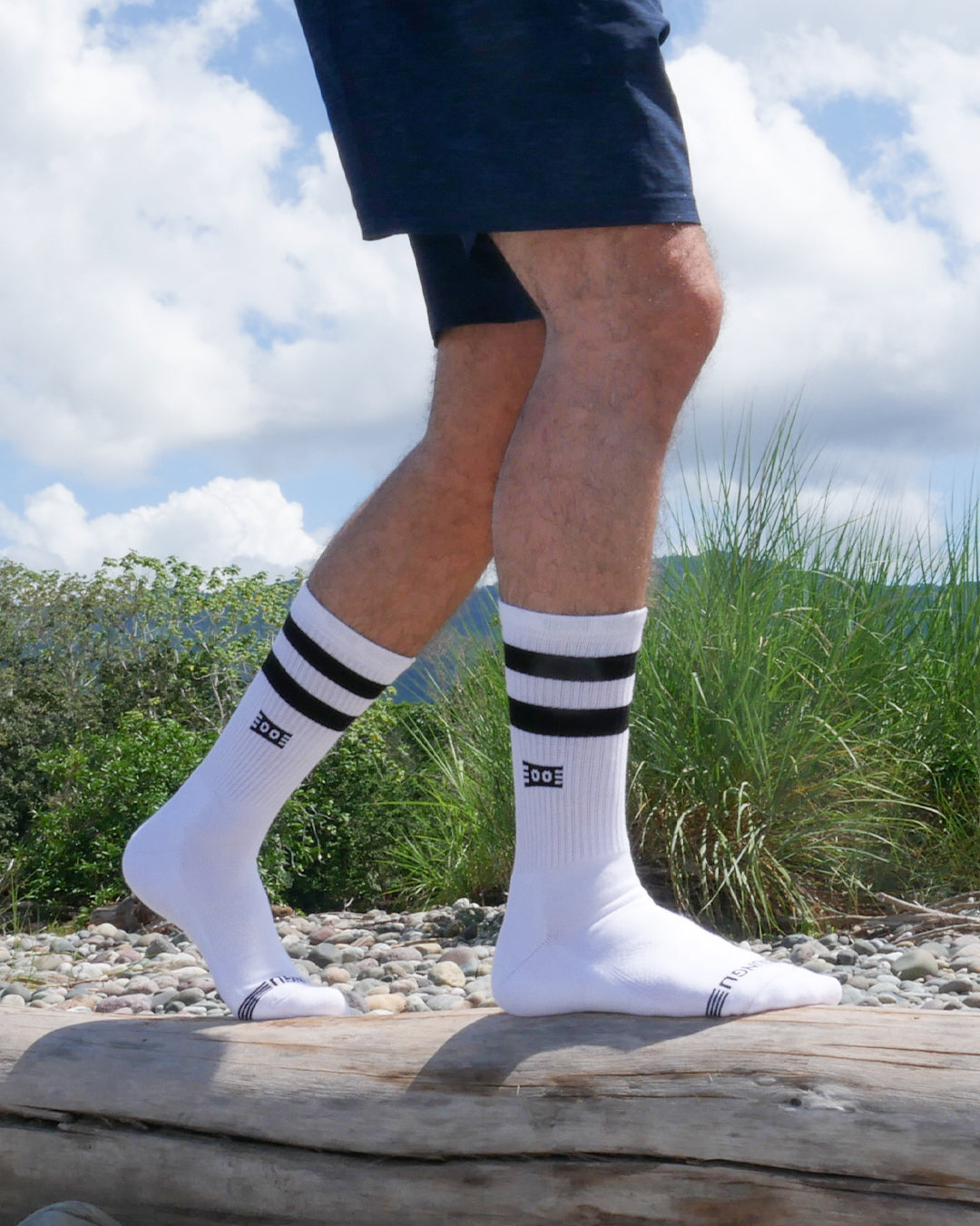 Black & white Vintage Half Calf Sock 4-Pack