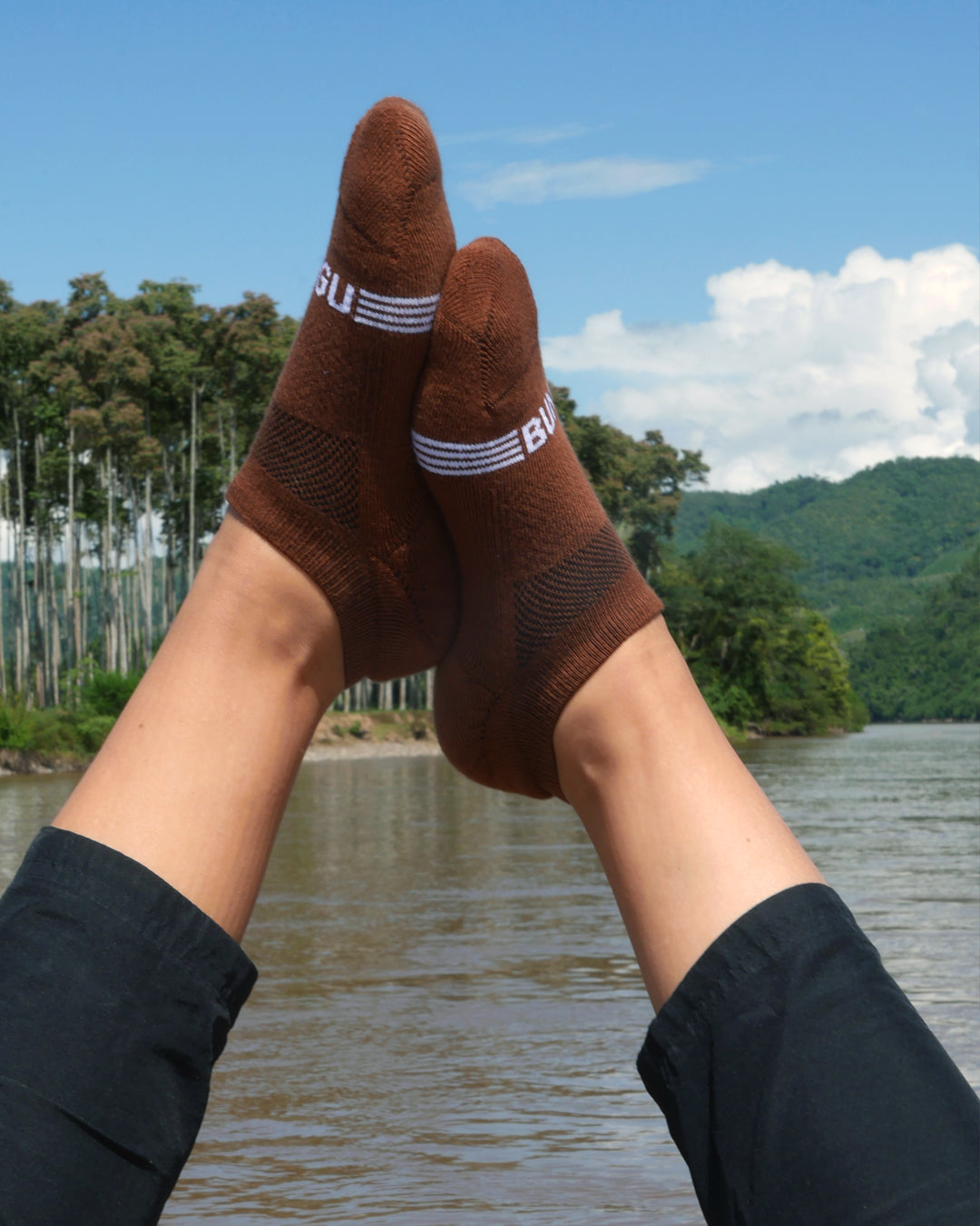 Dark Brown No Show Socks