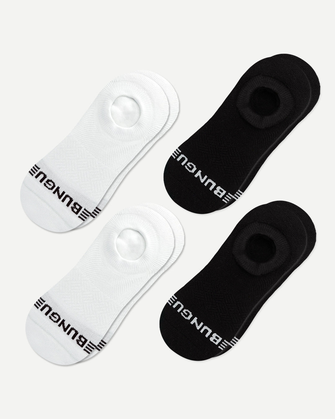 Black & White No Show 4-Pack