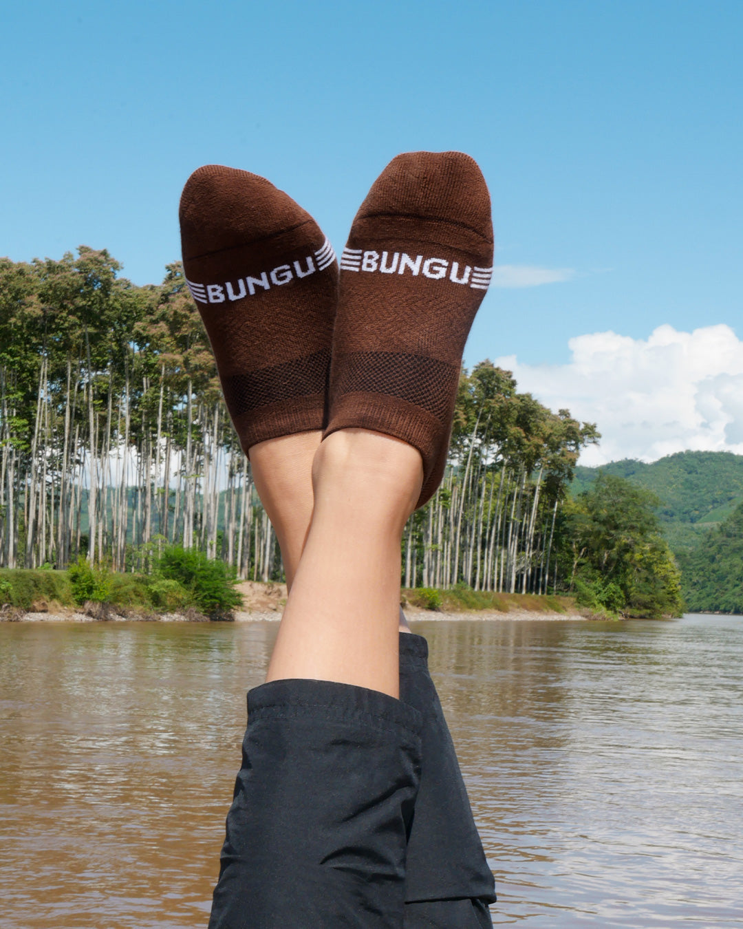 Dark Brown No Show Socks