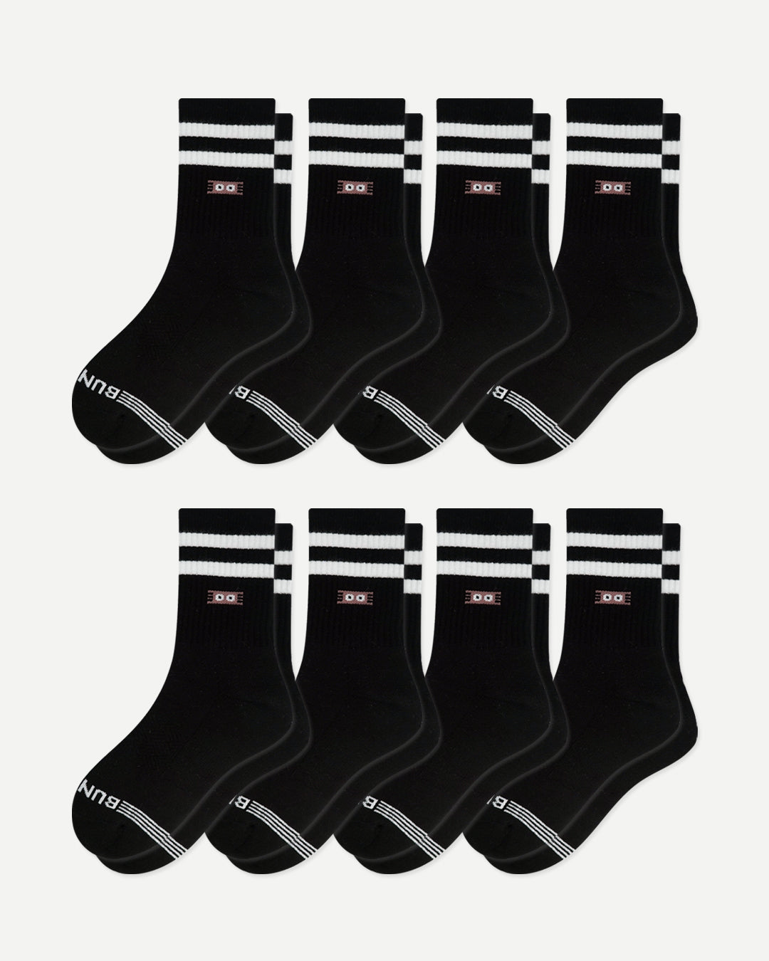 All white Vintage Half Calf Sock 8-Pack
